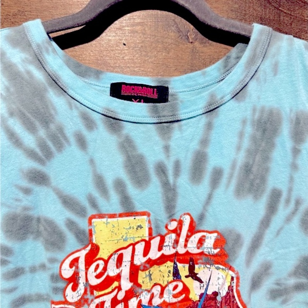 NWOT Rock & Roll Denim Tye Die Tequila Time Tank Sz XL - Picture 11 of 12